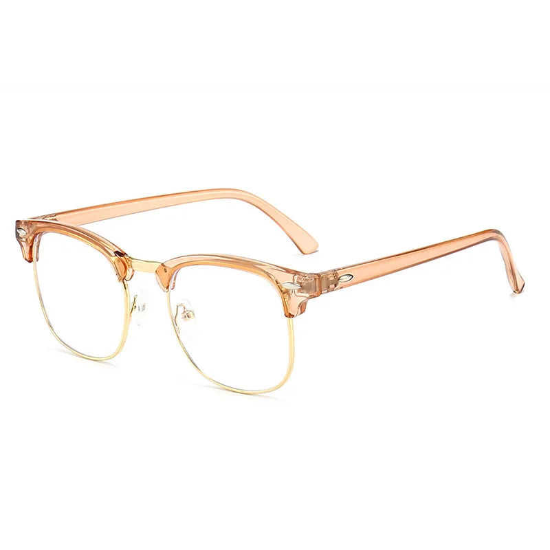 Anti Radiation Blue Light Eyeglasses Replaceable Lens Computer Glasses High Qulity Half Metal Glass oculos de grau feminino