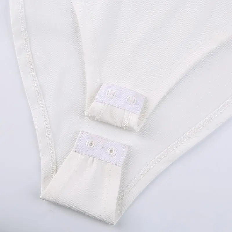 Sexy American Retro Sleeveless White Women's Bodysuits Fashion Basic Slim Outfits Chic Bodycon Jumpsuit Y2K Body Tops Summer