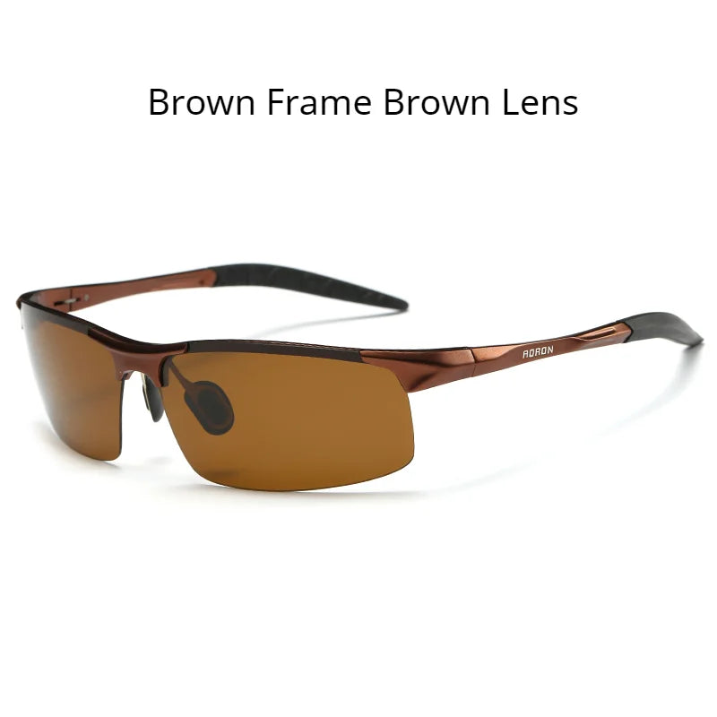 AORON – lunettes de soleil polarisées pour hommes, monture en aluminium et magnésium, lunettes de Sport rétro pour conducteur, lunettes de soleil UV400 Anti-éblouissement