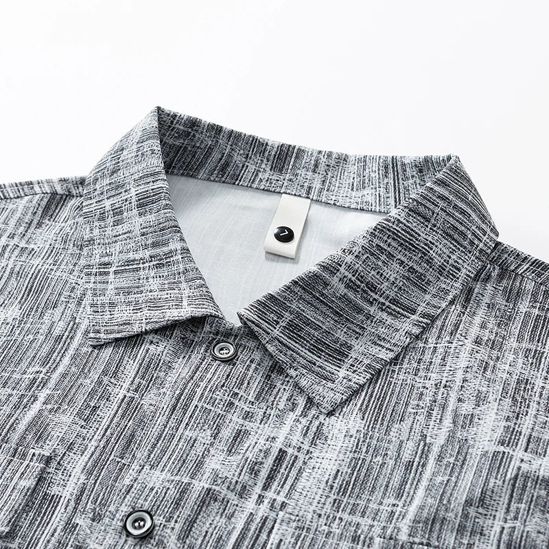 Men Shirt Suit Short Sleeve Shorts Set Summer Oversize 6XL 7XL 8XL Plus Size Casual Plaid Streetwear Loose Pocket High Quality