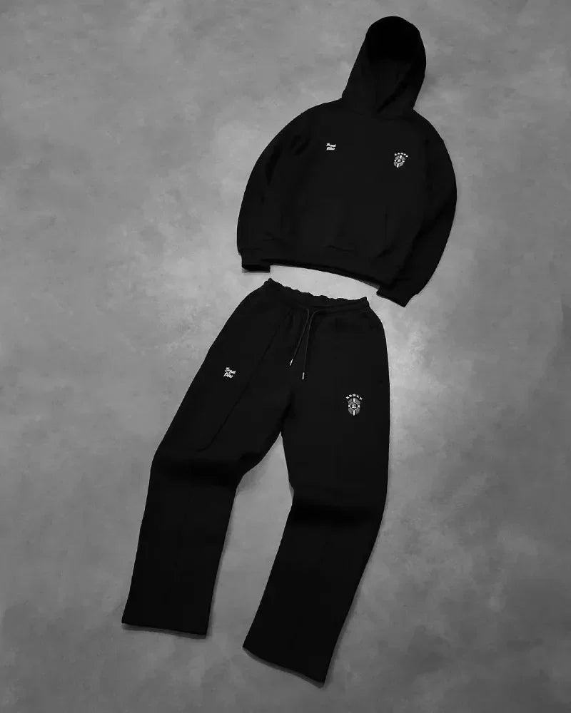 Harajuku couples Clothing set Street retro Gothic tracksuit Y2K Trend Hip Hop personality pattern embroidery oversized tracksuit