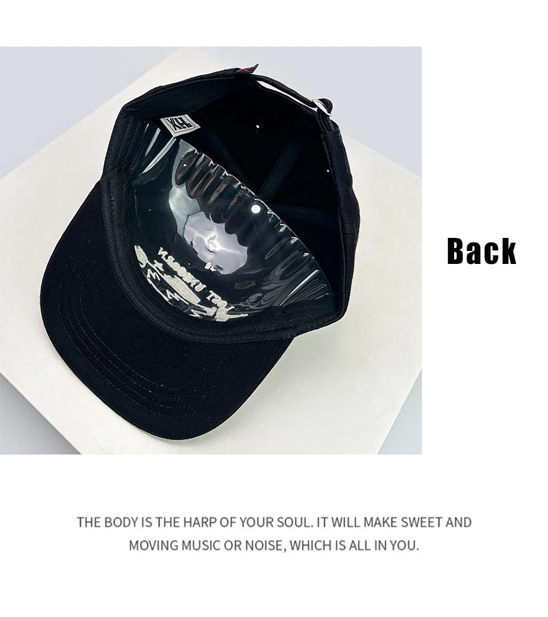 New Unisex Niche Unicorn Letters Embroidery Baseball Hats Flat Eave Sunshade Korean Peaked Caps Versatile Fashion Personal ins