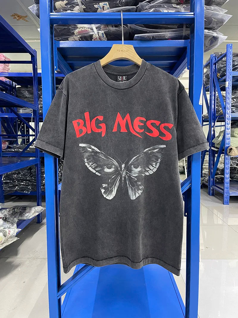 Saint High Quality Casual Loose Smiling Print Men T Shirt