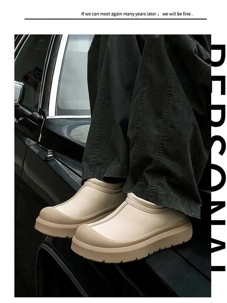 2024 Winter Same Matte Fur Integrated Velvet Thick-soled Men's and Women's Couple Contrasting Cotton Snow Boots