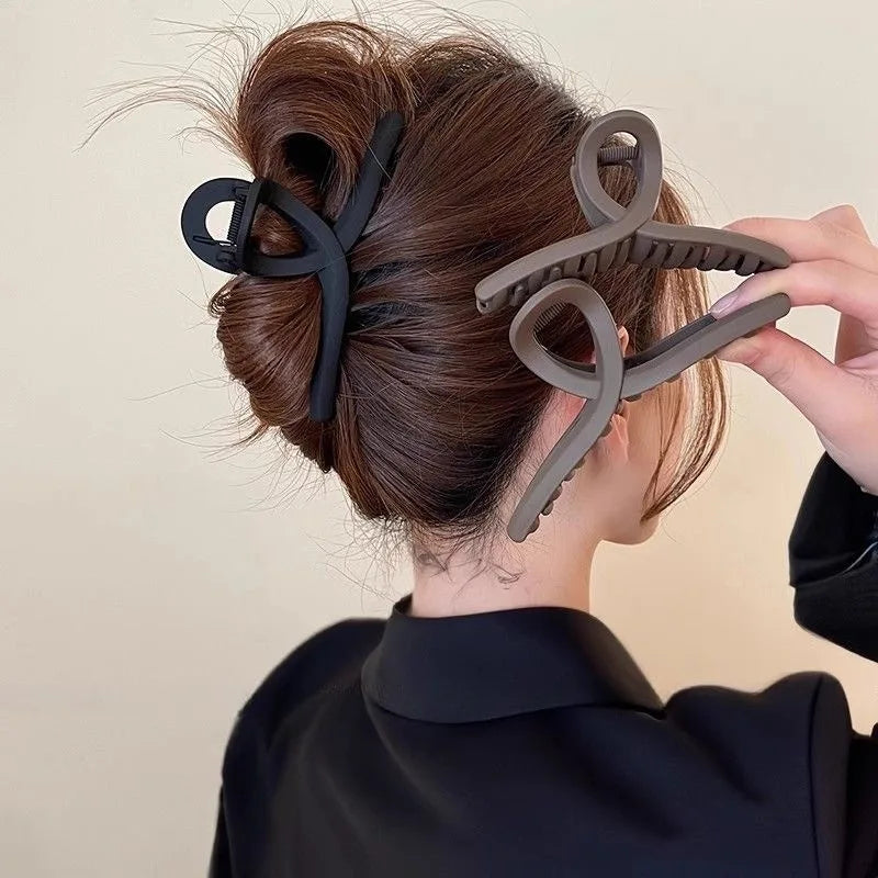 Women Hair Claw Clip Cross Matte Hairpin Fashion French Elegant Hairgrips Large Hair Claw Crab Clips Korean Hair Accessories
