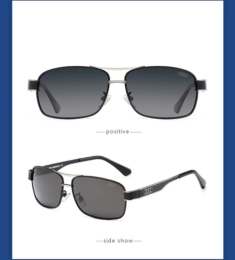 Audi UV400 Polarized Rectangle Sunglasses Glasses for Men Women Driving Motorcycle Outdoor Cycling Glasses with AntiGlare Lens