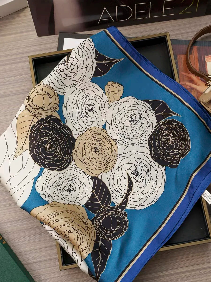 Women Silk Scarf Fashion Hair Scarf Silk Satin Neckerchief Female Hair Ties Headband Hair Ornament Female Bandana Bag Scarves