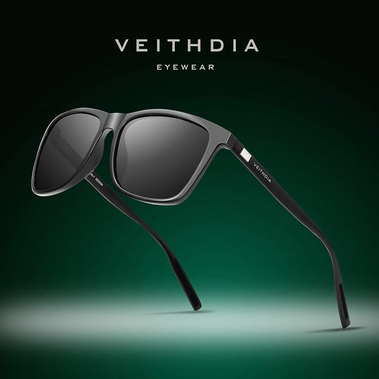 VEITHDIA marque lunettes de soleil unisexe rétro aluminium + TR90 lunettes de soleil polarisées lentille Vintage lunettes de soleil pour hommes/femmes 6108
