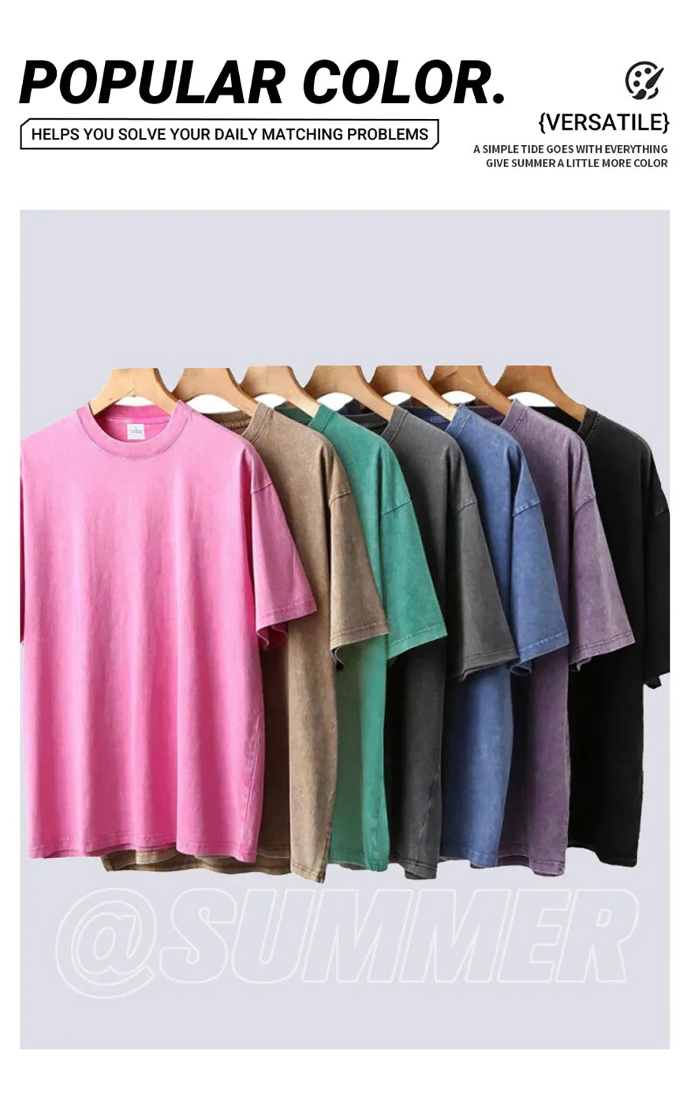 Cotton Washed T-Shirts Trend Distressed Loose Tees Los Angeles 1996 Printing Short Sleeve Summer  Clothes