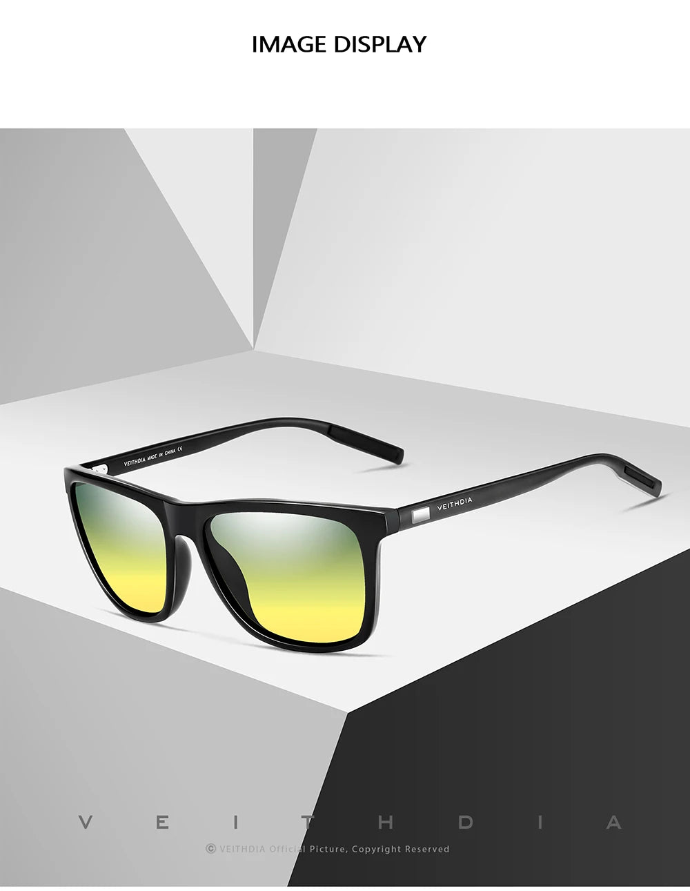 VEITHDIA marque lunettes de soleil unisexe rétro aluminium + TR90 lunettes de soleil polarisées lentille Vintage lunettes de soleil pour hommes/femmes 6108