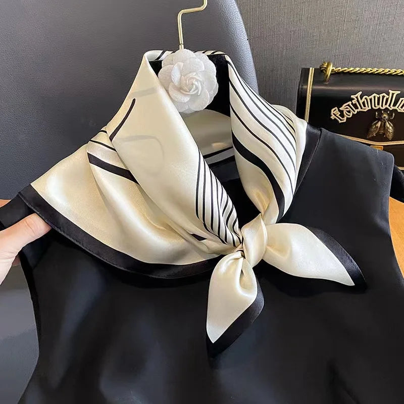 Women Silk Scarf Fashion Hair Scarf Silk Satin Neckerchief Female Hair Ties Headband Hair Ornament Female Bandana Bag Scarves
