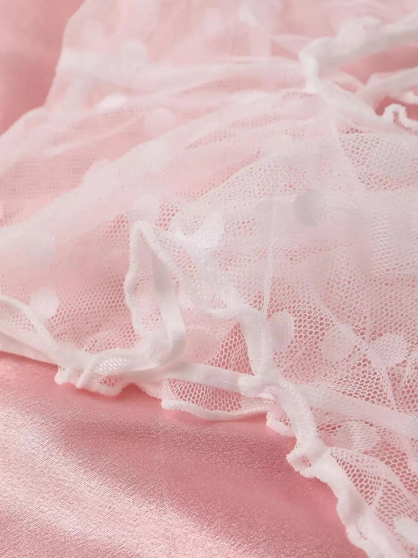 Polka Dot Pattern Semi-sheer Design Lingeries Sexys Woman Bustier Top And Panty Sets Women's Sexy Clothing Summer Outfit