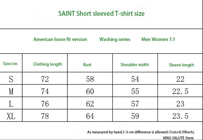 Saint High Quality Casual Loose Smiling Print Men T Shirt