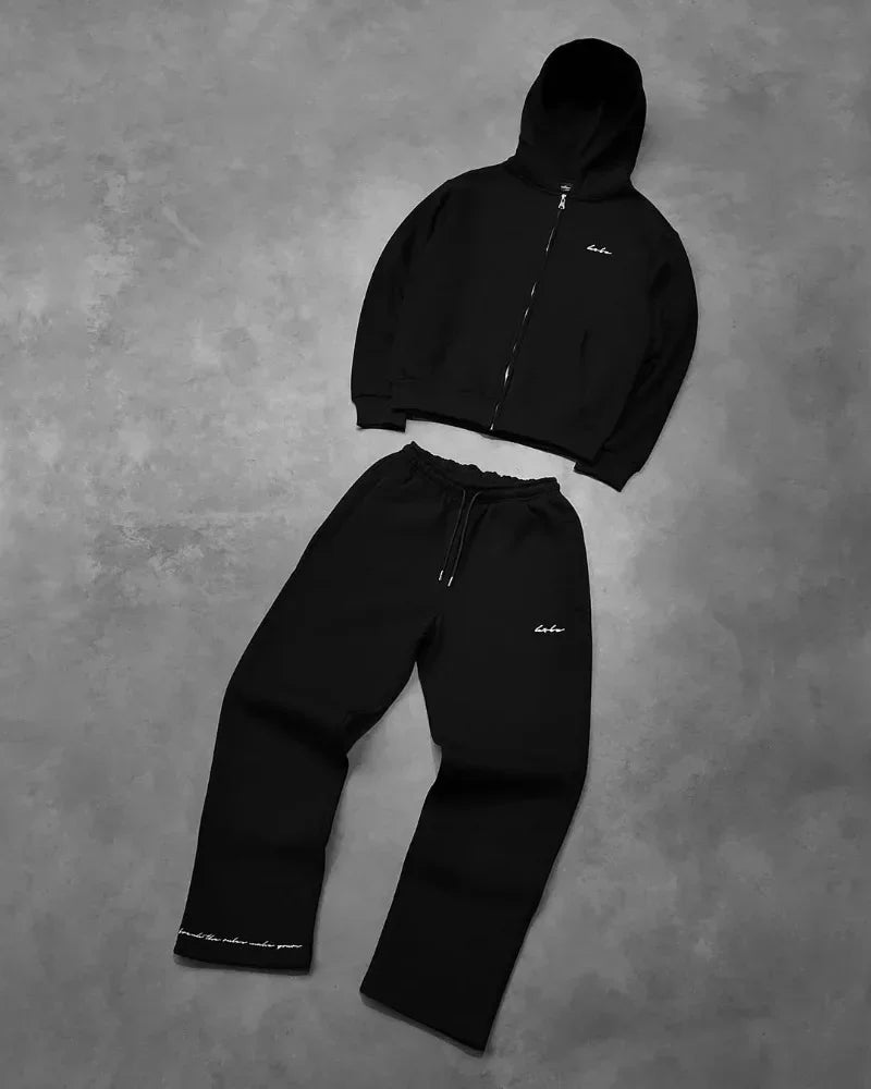 Harajuku couples Clothing set Street retro Gothic tracksuit Y2K Trend Hip Hop personality pattern embroidery oversized tracksuit