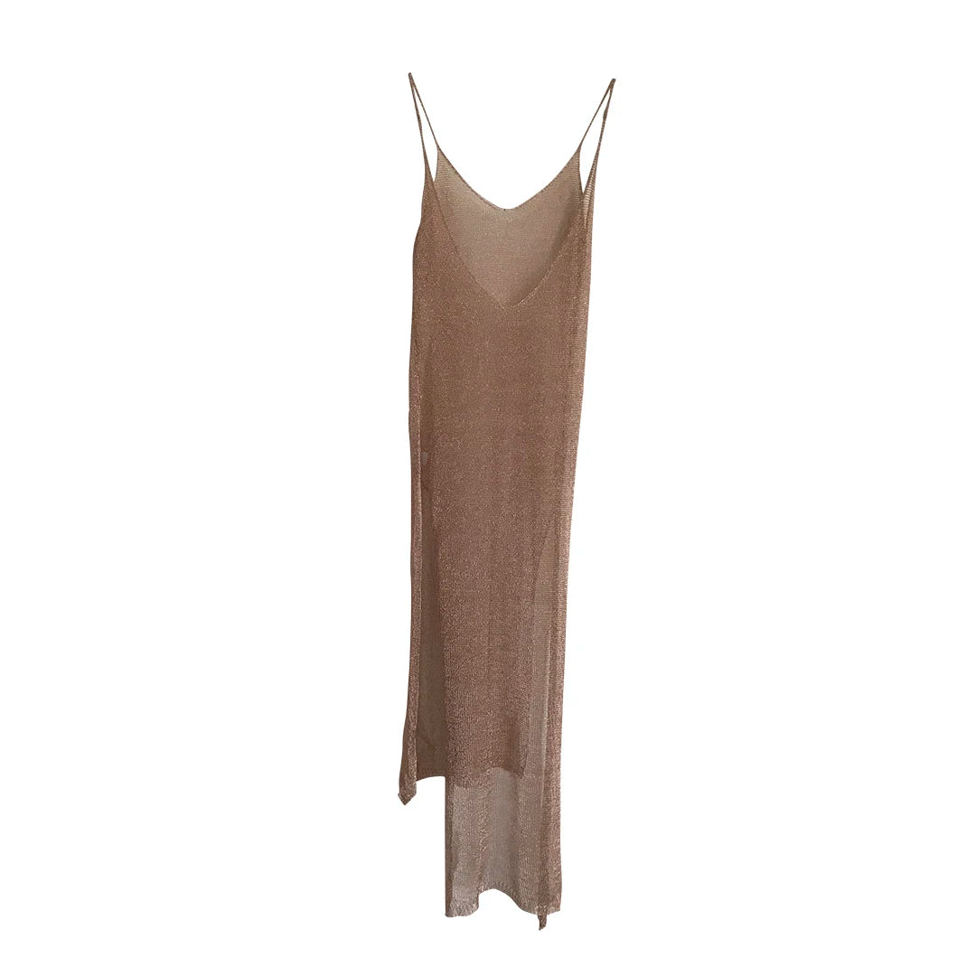 Robe de plage en maille tricotée pour femmes, sexy, longue, tunique, Cover-Up, vêtements d'été, V651
