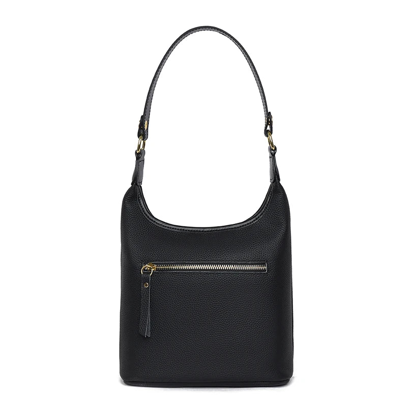 Luxury Soft Genuine Leather Women's Shoulder Crossbody Bags Designer Ladies Bucket Handbag Cow Leather Female Messenger Tote Sac