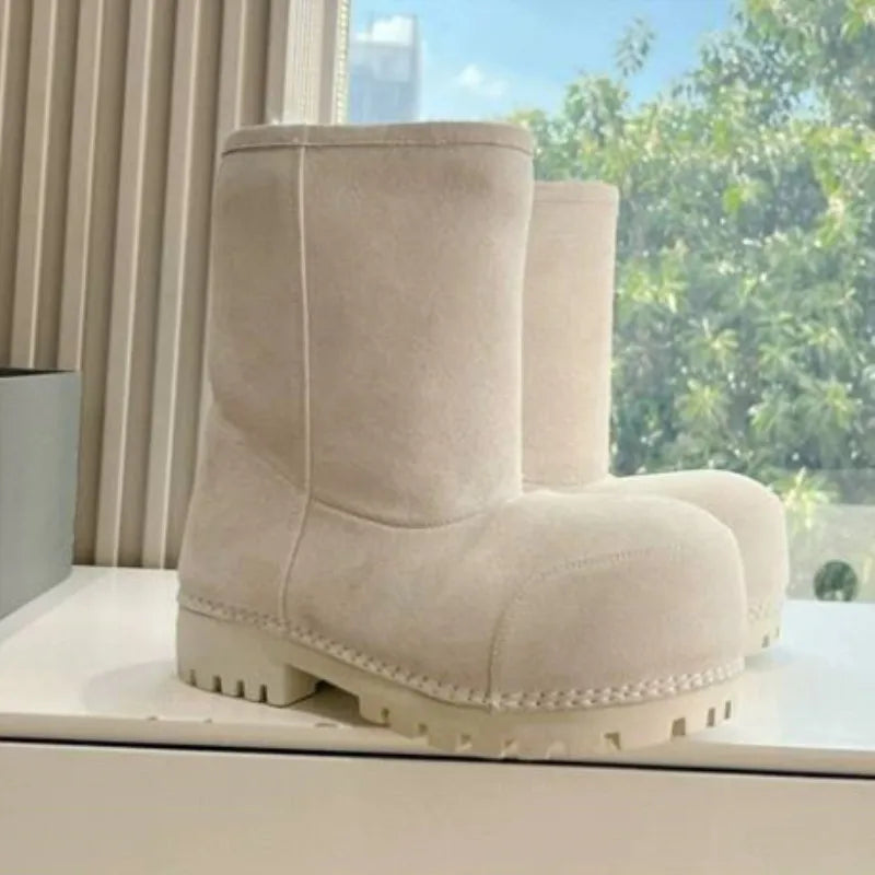 Winter Boots Women Snow Boots genuine leather Waterproof Warm Ski Boots Female Outdoor Non-slip Cotton Boots Size 35-40