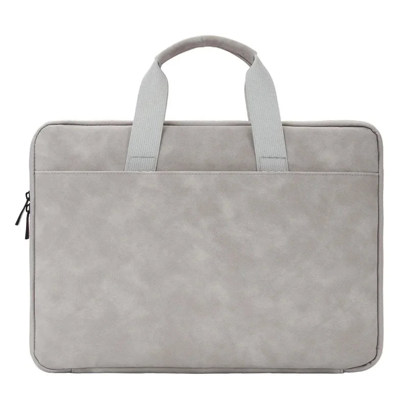 Fully Opening and Closing PU Sheepskin Leather Laptop Bag Suitable for 13-16 Inches Feel Splashproof and Shockresistant