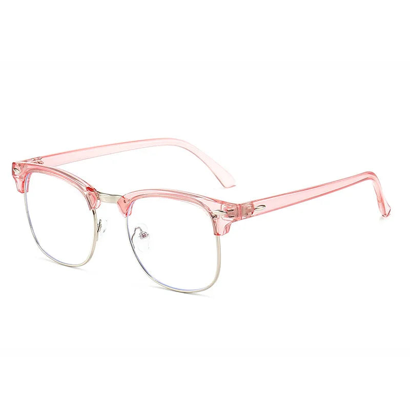 Anti Radiation Blue Light Eyeglasses Replaceable Lens Computer Glasses High Qulity Half Metal Glass oculos de grau feminino