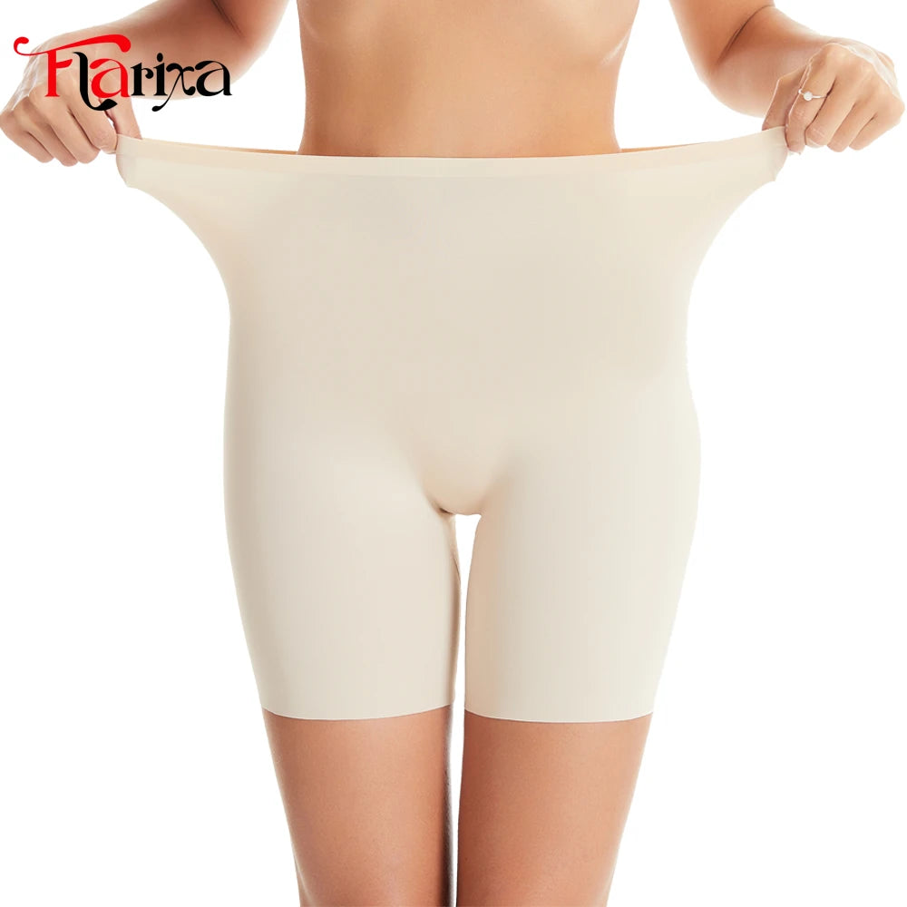 Flarixa Seamless High Waist Slip Shorts Women Stretch Boyshorts Panites Underwear Protective Pants Under Skirt Dress Hips Lfting