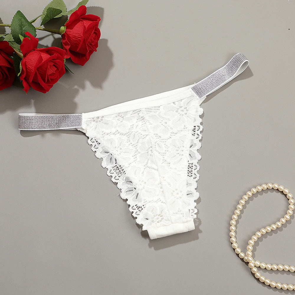 Women Panties Shiny Rhinestone Sexy Lace Lingerie Women Low Rise Female Cotton Underwear G-string  Ladies BriefsThong