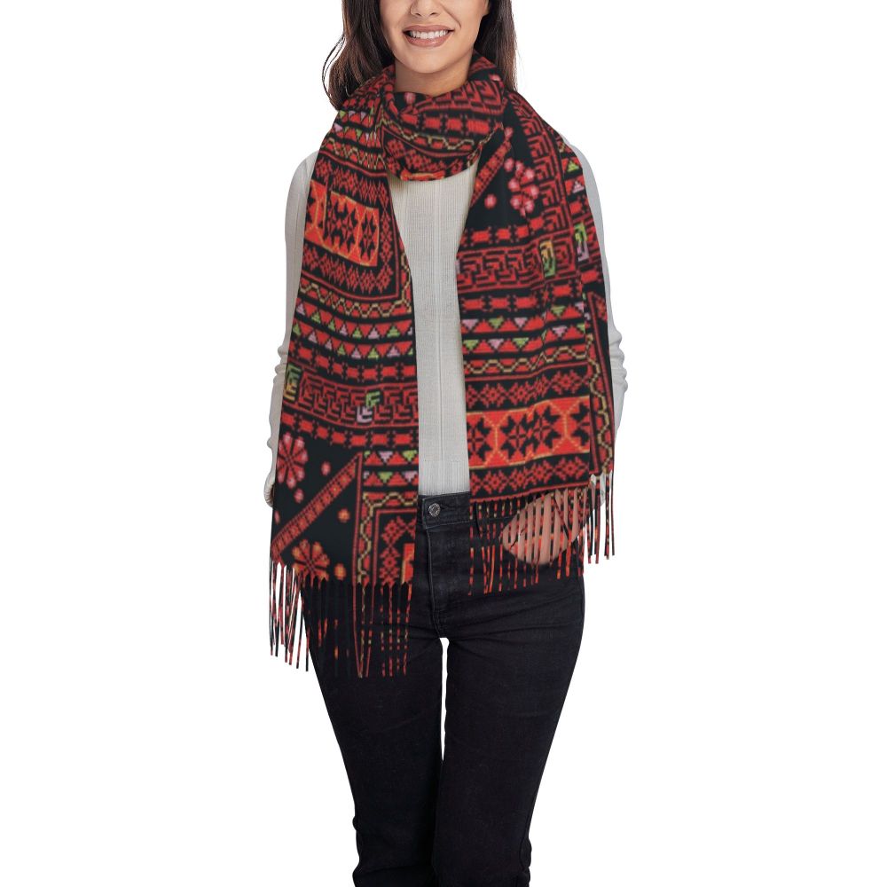 Palestines Flag Tassel Scarf Women Soft Palestinians Patriotic Shawl Wrap Ladies Winter Fall Scarves