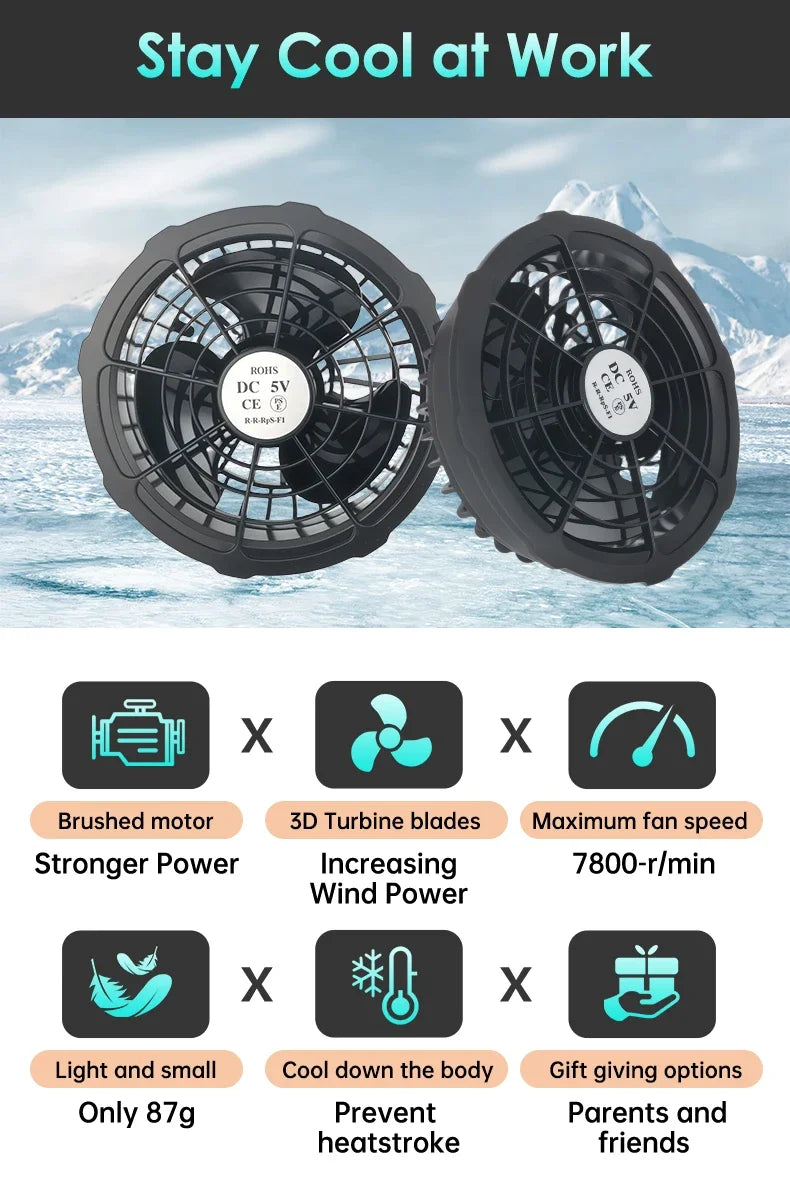 Air Conditioner Vest with 5V Cooling Fan for Cooling Vest Jacket for High Temperature Work Fishing Vest Summer jacket for Men
