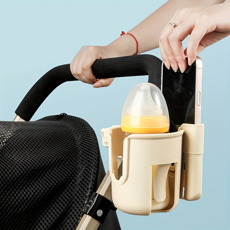 Porte-gobelet universel pour poussette avec support de téléphone, porte-bouteille pour fauteuil roulant, accessoires de poussette, 2 en 1