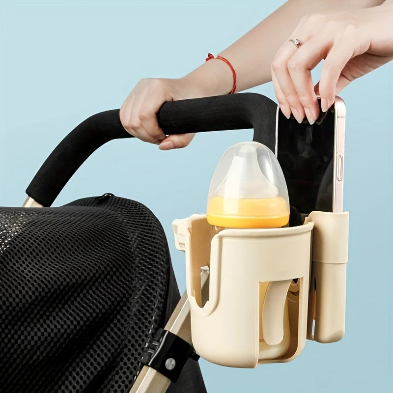 Porte-gobelet universel pour poussette avec support de téléphone, porte-bouteille pour fauteuil roulant, accessoires de poussette, 2 en 1