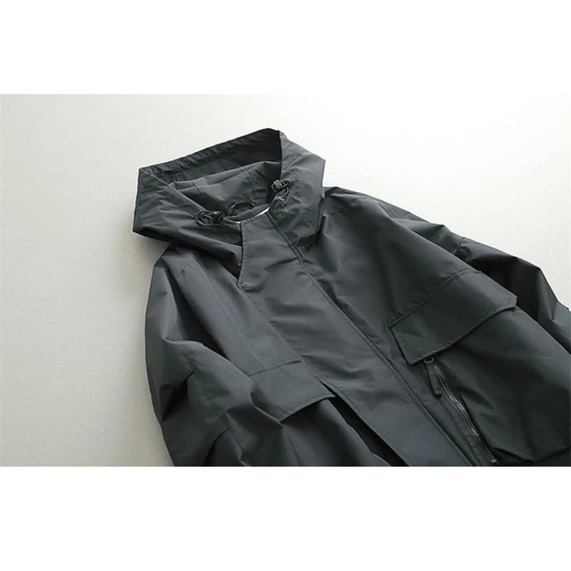 2025 Men's Jackets Spring Autumn Vintage Multi-pockets Jacket Outerwear High Street Hip Hop Loose Safari Style Men Overcoats