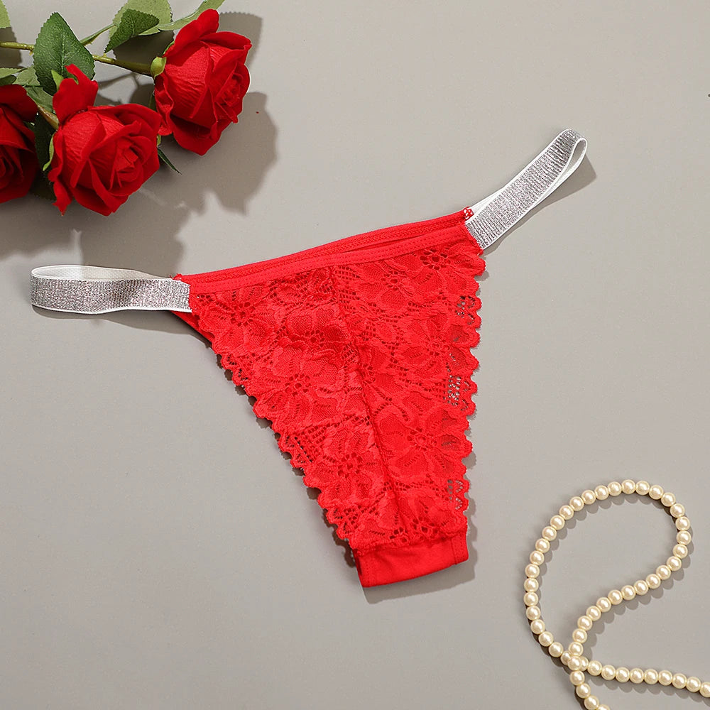 Women Panties Shiny Rhinestone Sexy Lace Lingerie Women Low Rise Female Cotton Underwear G-string  Ladies BriefsThong