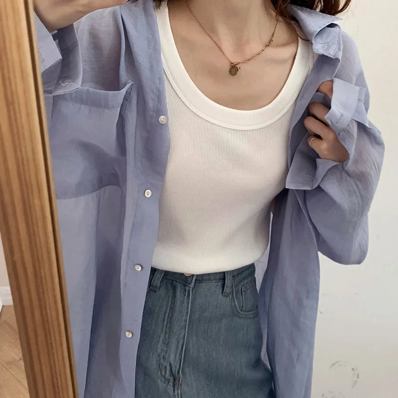 Summer Knitted Solid Color Tanks Top White Skinny Camisole Women Basic Camisole T-Shirt
