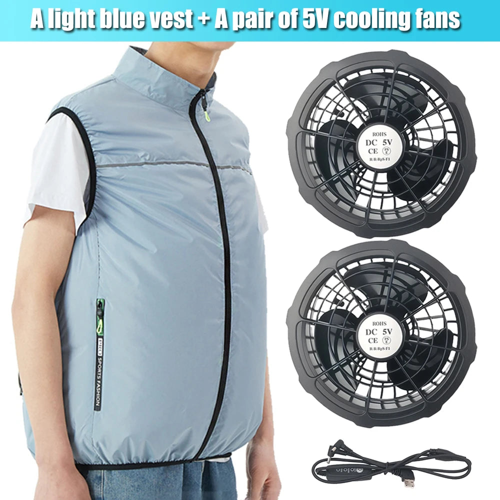 Air Conditioner Vest with 5V Cooling Fan for Cooling Vest Jacket for High Temperature Work Fishing Vest Summer jacket for Men