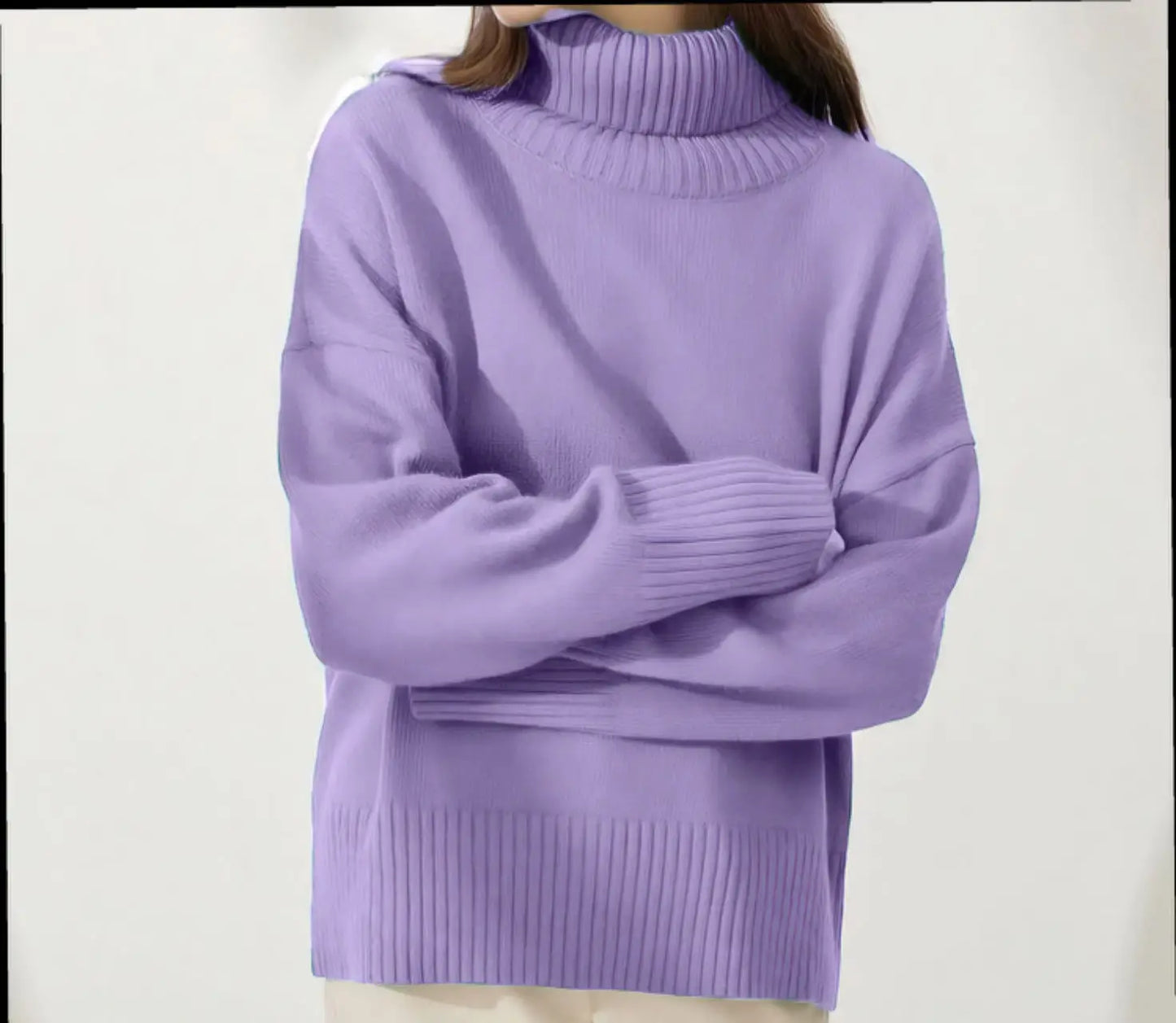 Oversized Women Cashmere Turtleneck Sweater Basics Knitted Jumpers Top Autumn Winter Warm Female Pullvers Sweater