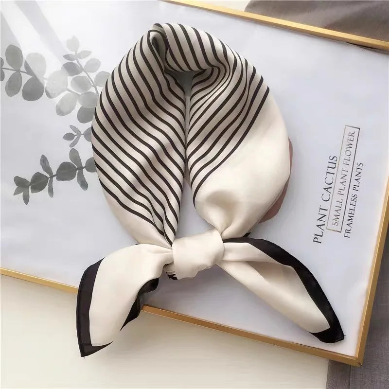 Women Silk Scarf Fashion Hair Scarf Silk Satin Neckerchief Female Hair Ties Headband Hair Ornament Female Bandana Bag Scarves