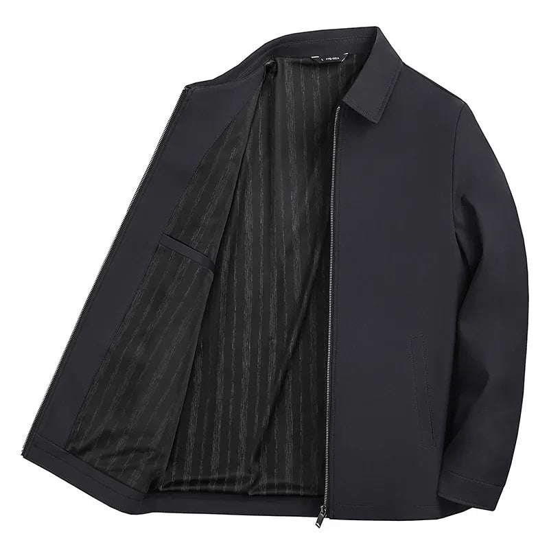 BROWON Brand Coat Men Jacket 2025 Autumn New Fashion Turn-Down Collar Jacket Men Casual Business Solid Color Outwear Mens Jacket