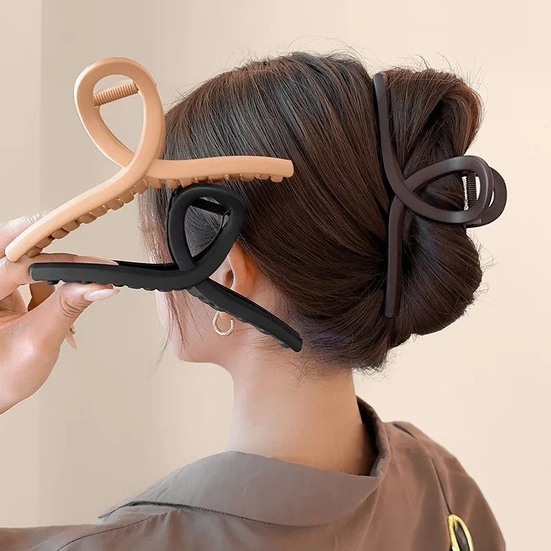 Women Hair Claw Clip Cross Matte Hairpin Fashion French Elegant Hairgrips Large Hair Claw Crab Clips Korean Hair Accessories
