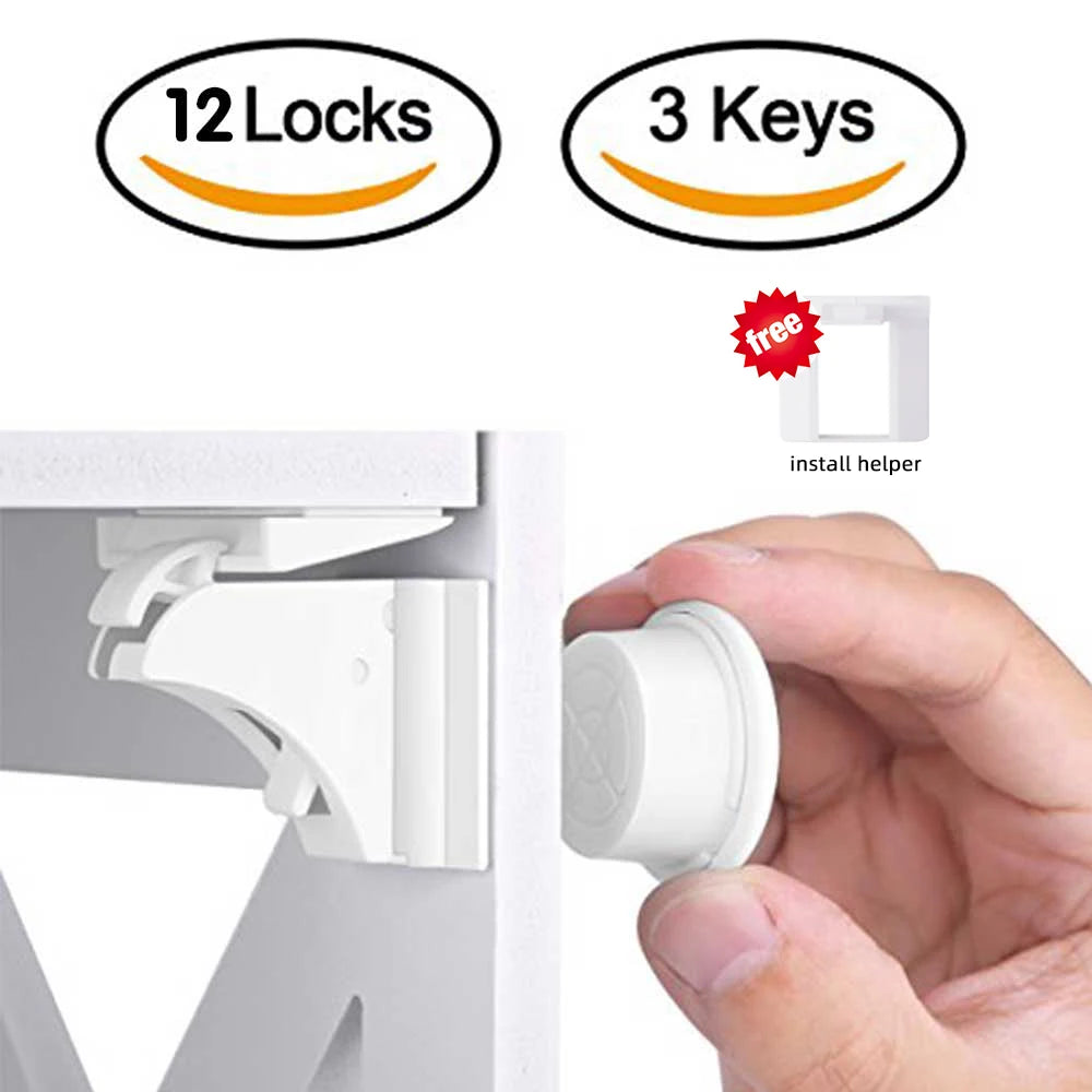 Serrure magnétique pour enfants, Protection pour enfants, serrure de sécurité pour bébé, loquet de tiroir, limiteur de serrure de porte d'armoire, serrures de sécurité pour enfants