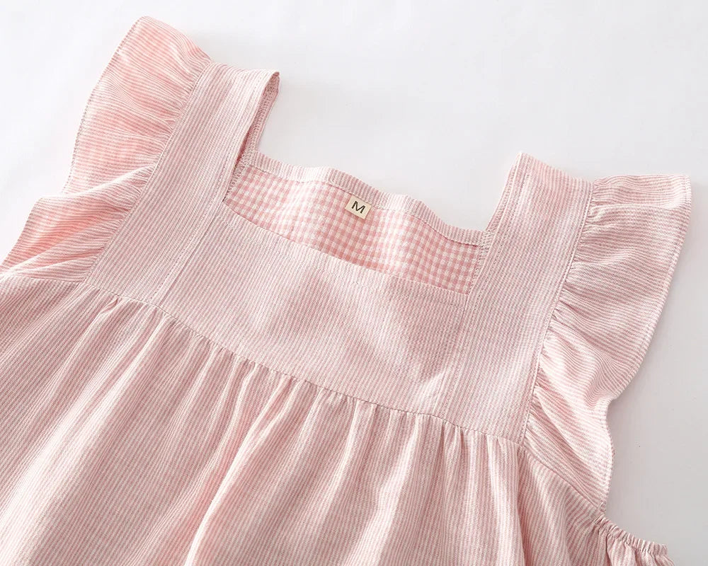 Newest Summer Cotton Double-layer Gauze Women's Pajamas Thin Sleeveless Vest Style Tops with Shorts Home Outfit Set