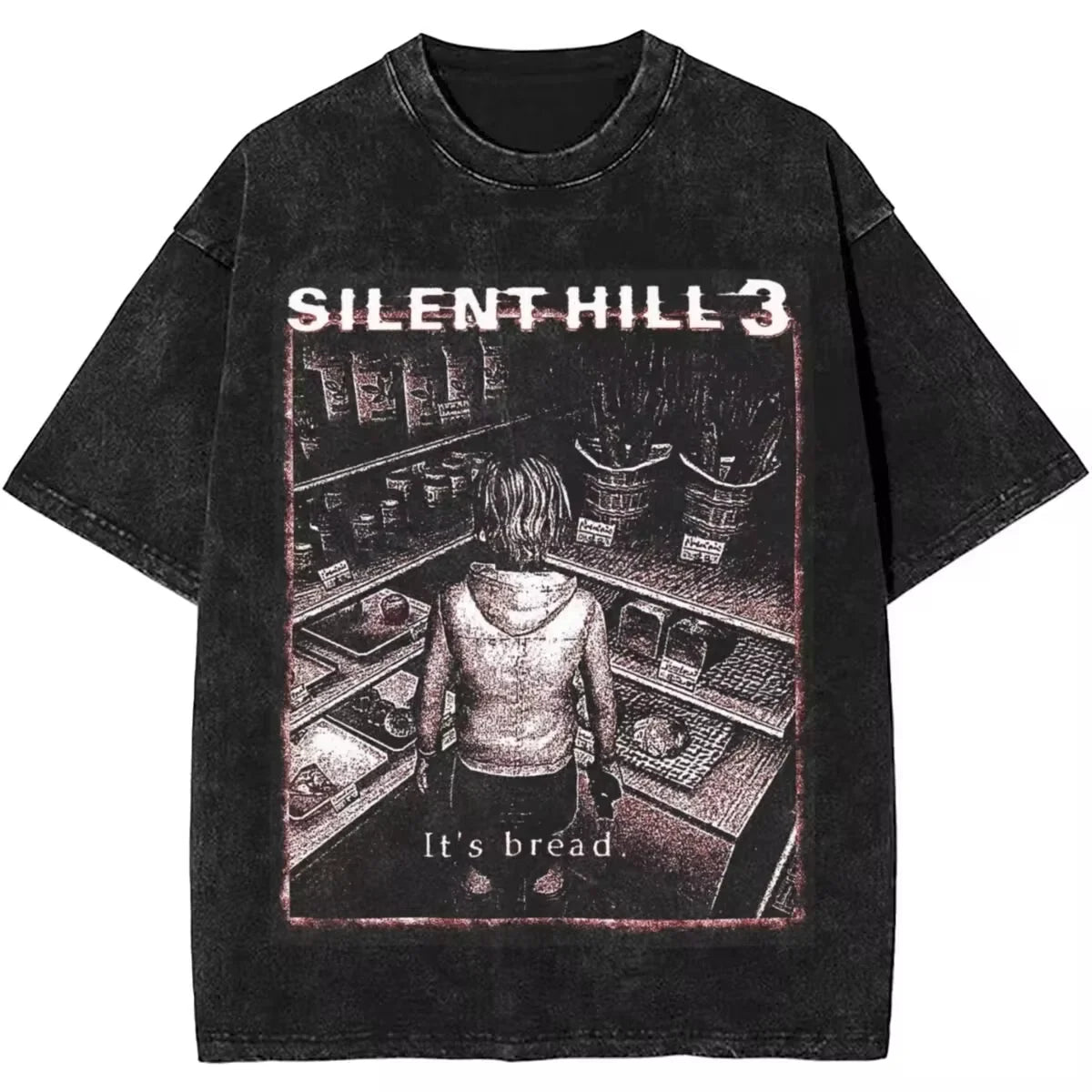 Washed T Shirts Horror Silent Hill Heavens Night Hip Hop T-Shirt Street  Streetwear Short Sleeve Printed Tops Tees Men Women