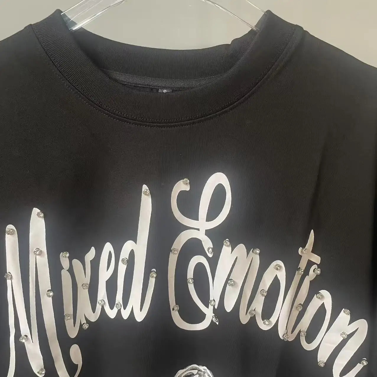 Summer Letter Rhinestone Short Sleeve Tshirts for Men White Streetwear Cotton Loose Crew Neck Top Tees Oversized Unisex Tshirt