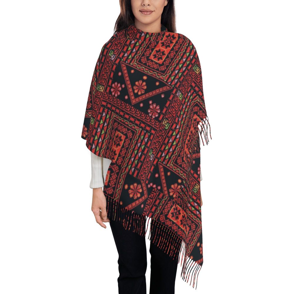 Palestines Flag Tassel Scarf Women Soft Palestinians Patriotic Shawl Wrap Ladies Winter Fall Scarves