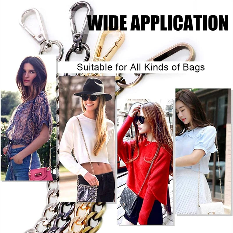 40/120CM High Quality Metal Bag Chain DIY Woven Bag Aluminum Shoulder Strap Crossbody Bag Metal Replacement Chains Accessories