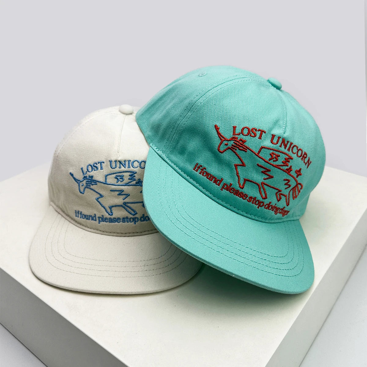 New Unisex Niche Unicorn Letters Embroidery Baseball Hats Flat Eave Sunshade Korean Peaked Caps Versatile Fashion Personal ins