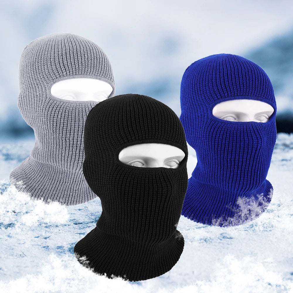 2In1 Mask Beanies Hat Men Winter Balaclava Hats Knitted Hats Fashion Full Face Ski Bonnet Tactical Cycling Earmuffs Cap Knitted
