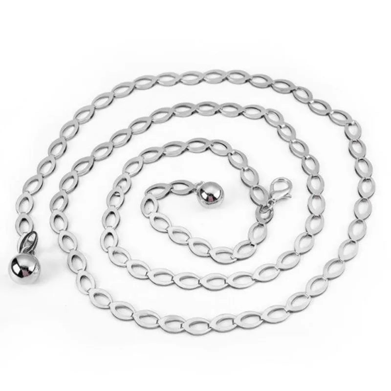 Metal hook adjustment waist chain women's fashion versatile decorative dress personalized chain Korean version waist thin belt