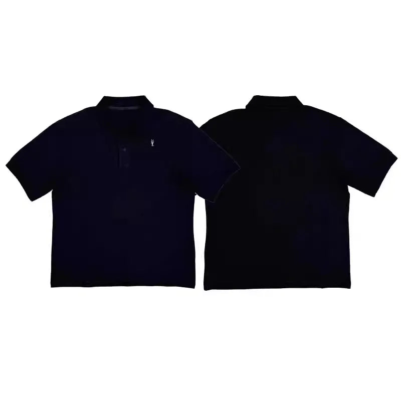 2025 Playboi Carti YVL Slim fit simple solid color lapel short sleeved high-end T-shirt TX1357
