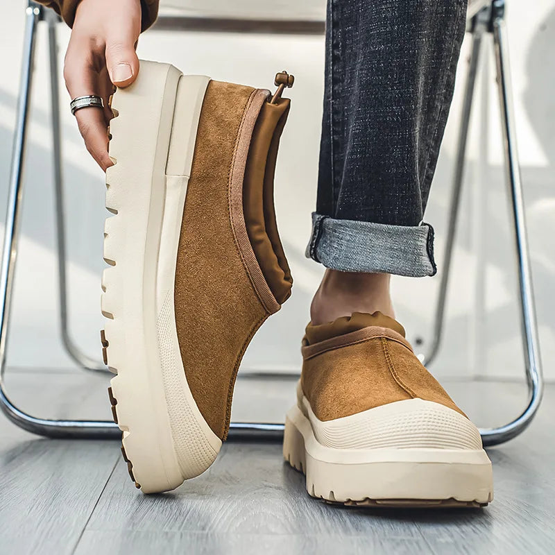 Sneakers Casual Plus Size 43 44 Womens Mens Winter Plush Warm Snow Boots Fashion Fur Upper Height Increased Platform Board Shoes