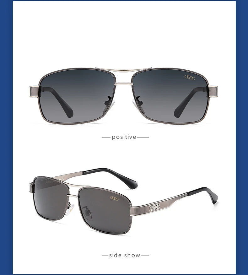 Audi UV400 Polarized Rectangle Sunglasses Glasses for Men Women Driving Motorcycle Outdoor Cycling Glasses with AntiGlare Lens