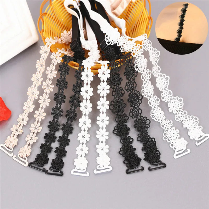 Women Elastic Bra Strap Bra Accessories Floral Lace Bra Strap Anti-slip Adjustable Belts Shoulder Strap for Bridal Wedding Party